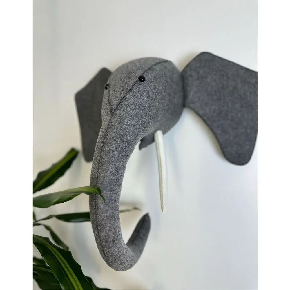 Gray Felt Elephant - Picture 1 of 5
